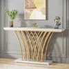 Tribesigns Gold Konsolentisch, 150x30x80 cm Moderner Produktbild-Vorschau 2