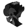 A black stove fan with six blades sits on a white background. Anteprima dell’immagine prodotto