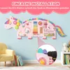 COSTWAY Montessori Busy Board, drewniana tablica motoryczna Podgląd zdjęcia produktu 6