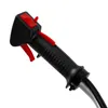 A close-up view of the handle and controls of a power tool, likely a string trimmer or brush cutter. Produktbild-Vorschau