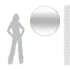 A silhouette of a person stands next to a round mirror, with a ruler scale on the right side indicating measurements. Anteprima dell’immagine prodotto