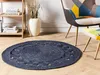 BELIANI Teppich Dunkelblau Jute Rund ⌀ 120 cm Kurzflor Produktbild-Vorschau 4