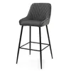 A grey bar stool with black legs is shown against a white background. Produktbild-Vorschau