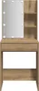 A vanity table with a mirror and shelves. Voir les images du produit