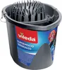 A dark gray Vileda SuperMocio Wring & Go bucket with a wringing mechanism inside. Produktbild-Vorschau