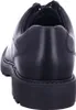 A close-up rear view of a black leather shoe. Produktbild-Vorschau