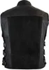 Herren Lederweste Bikerweste Custom Motorradweste Schwarz Produktbild-Vorschau 3