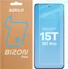 A product shot showing the packaging for a screen protector and the screen protector itself placed on a phone screen. Produktbild-Vorschau