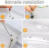 A collage of five images showing steps for installing a ceiling light. Podgląd zdjęcia produktu