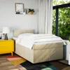 vidaXL Boxspringbett mit Matratze Creme 120x190 cm Stoff Produktbild-Vorschau 4