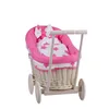 Luna Puppenwagen Und Puppenwiege Aus Weide Bordüre In Rosa Produktbild-Vorschau 5