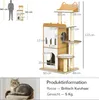 PawHut Kratzbaum, 133 cm, Kletterbaum mit 2 Katzenhöhlen, Produktbild-Vorschau 3