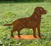 Edelrost Hund Labrador 85x61cm auf Platte Edelrost Produktbild-Vorschau 2