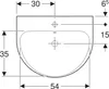Waschtisch RENOVA mit Hahnloch, mit Überlauf 600 x 480 mm Produktbild-Vorschau 12