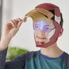 A child wearing an Iron Man mask with the faceplate flipped up. Podgląd zdjęcia produktu