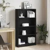 vidaXL Boekenkast, 4 vakken, zwart, eikenlook, 80x24x143 cm Productafbeelding-voorbeeld 2