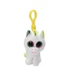 A small, plush unicorn toy with a yellow clip attached to its head, presented against a white background. Anteprima dell’immagine prodotto