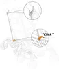 Diagram showing how to attach a buggy board to a stroller. Produktbild-Vorschau