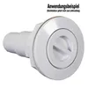 A white plastic fitting with a threaded connection and a cap. Produktbild-Vorschau