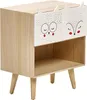 A children's bedside table with two drawers featuring animal faces and an open shelf. Náhled obrázku produktu