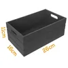 A dark gray wooden crate with handles, shown from a diagonal angle. Anteprima dell’immagine prodotto