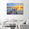 Quadro su tela tramonto su un lago 100x70 cm Feeby blu Anteprima dell’immagine prodotto 2