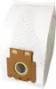 A white paper vacuum cleaner bag with a brown cardboard connector. Produktbild-Vorschau