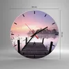 Wanduhr - Rund - Glasuhr - Morgen Sonnenaufgang Nebel See - Produktbild-Vorschau 3