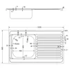 vidaXL Spüle mit Abtropffläche Set Silbern 1000x600x155 mm Produktbild-Vorschau 10