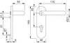 Technical drawing with dimensions of a door handle set. Produktbild-Vorschau