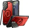 A red and black phone case with a built-in stand and a stylus. Náhled obrázku produktu