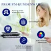 A woman is standing next to a printer, holding papers, with marketing icons and text overlaid on the image. Produktbild-Vorschau