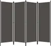 A four-panel room divider is shown against a white background. Voir les images du produit