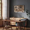Italienischer Leinwand Leinwandbild - World Map: Wooden Produktbild-Vorschau 6