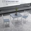 Set da pranzo HOMCOM da 3 pezzi, tavolo da pranzo con 2 Anteprima dell’immagine prodotto 4