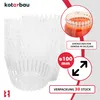 A stack of clear plastic fermentation weights in a product advertisement. Produktbild-Vorschau