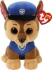 A plush toy dog wearing a police uniform and hat. Voir les images du produit