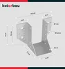 A diagram of a metal bracket with dimensions and hole sizes indicated. Náhled obrázku produktu