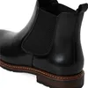 A close-up view of the back of a black leather Chelsea boot. Produktbild-Vorschau