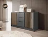 Sideboard Stilo Graphit mit Eiche Artisan Lamellen – 155 Produktbild-Vorschau 2