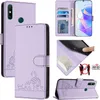 Leder Hülle für Huawei Y7A/ P Smart 2021 Süße Katze Flip Produktbild-Vorschau 1
