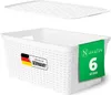 Novaliv 6er Set Aufbewahrungsboxen mit Deckel Groß 14L Korb Produktbild-Vorschau 1