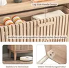 Close-up shots of a wooden dresser, highlighting design features and construction details, with a robotic vacuum cleaner nearby. Anteprima dell’immagine prodotto