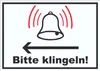 Bitte klingeln pfeil links Aufkleber A9 (37x52mm) Produktbild-Vorschau 1