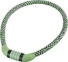 A coiled green and black braided cable lock with a four-digit combination lock. Voir les images du produit