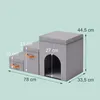 Relaxdays Hundetreppe, 3 Stufen, Höhle & Stauraum, HxBxT: Produktbild-Vorschau 4