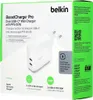 The image shows the retail packaging of a Belkin BoostCharge Pro Dual USB-C Wall Charger. Produktbild-Vorschau