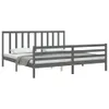 vidaXL Massivholzbett mit Kopfteil Grau 200x200 cm -  Produktbild-Vorschau 5