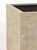 VIVANNO Pflanzkübel Fiberglas BLOCK Würfel, Streifenbeige Produktbild-Vorschau 8
