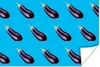 MuchoWow® Poster Gemüse - Aubergine - Muster - Blau 90x60 Produktbild-Vorschau 1